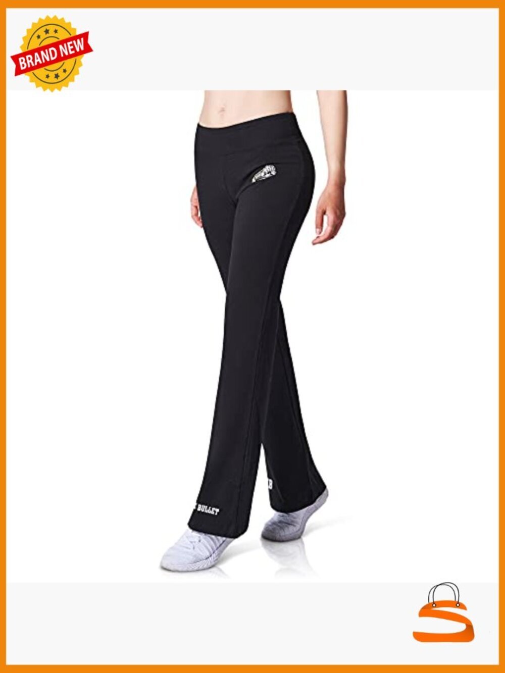 Cotton Spandex Fitness Pants High Rise Flared Yoga Pants - Picture 3 of 7